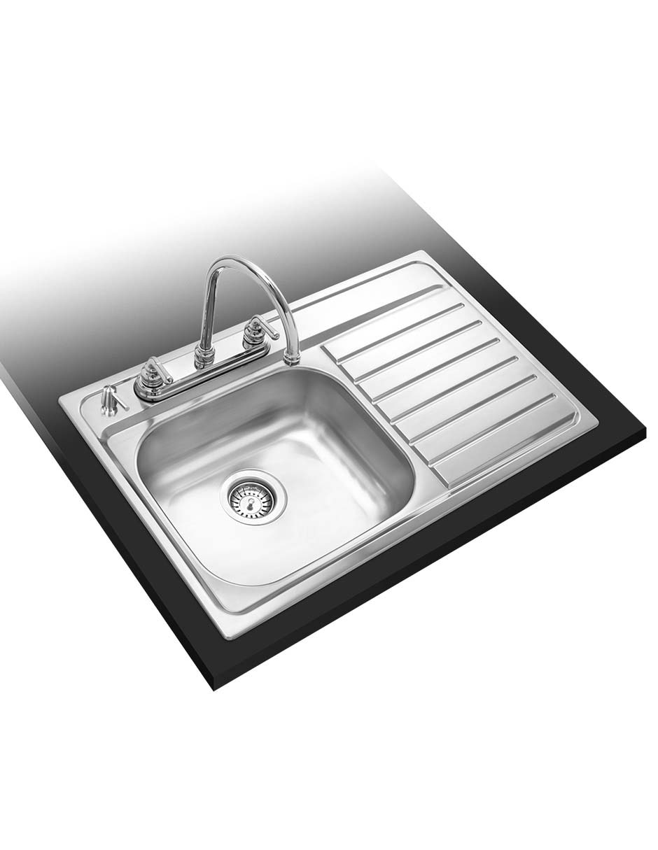 Tarja de acero inoxidable Teka con escurridor derecho TKWAY800.5101C1EDXMAS