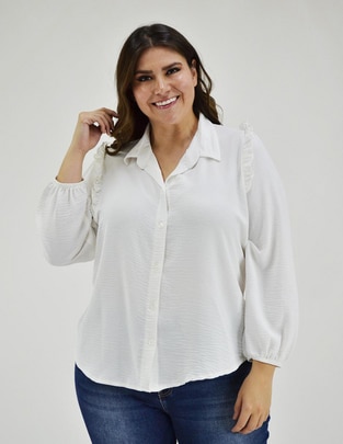 Blusa camisera Roman Fashion manga larga para mujer