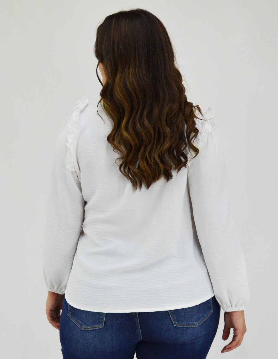 Blusa camisera Roman Fashion manga larga para mujer