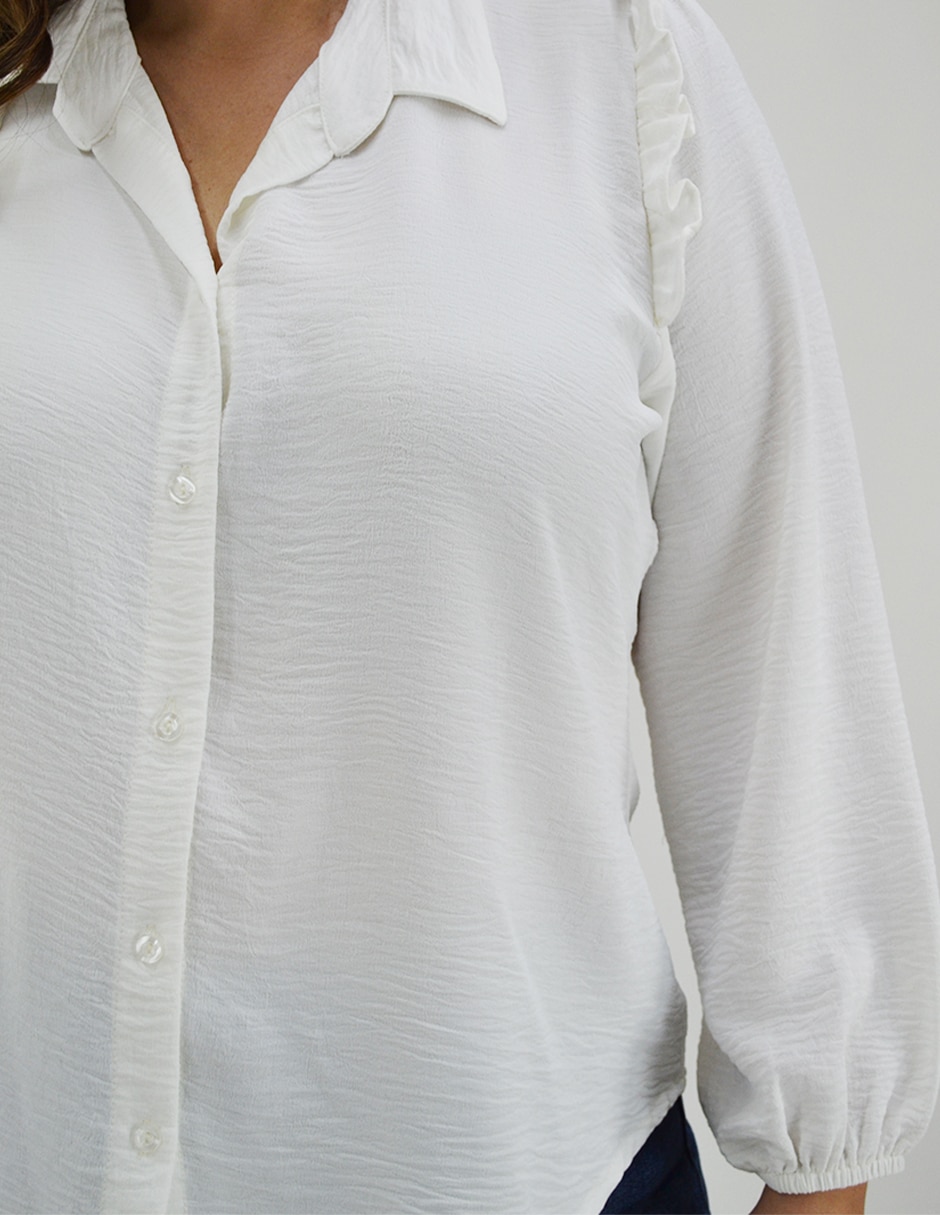 Blusa camisera Roman Fashion manga larga para mujer