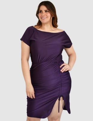 Vestido arriba rodilla de fiesta escote Medio