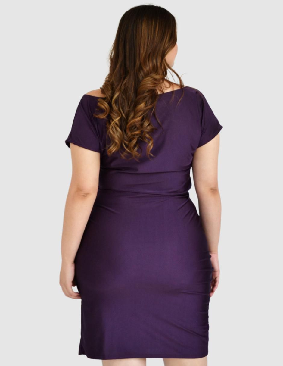 Vestido arriba rodilla de fiesta escote Medio