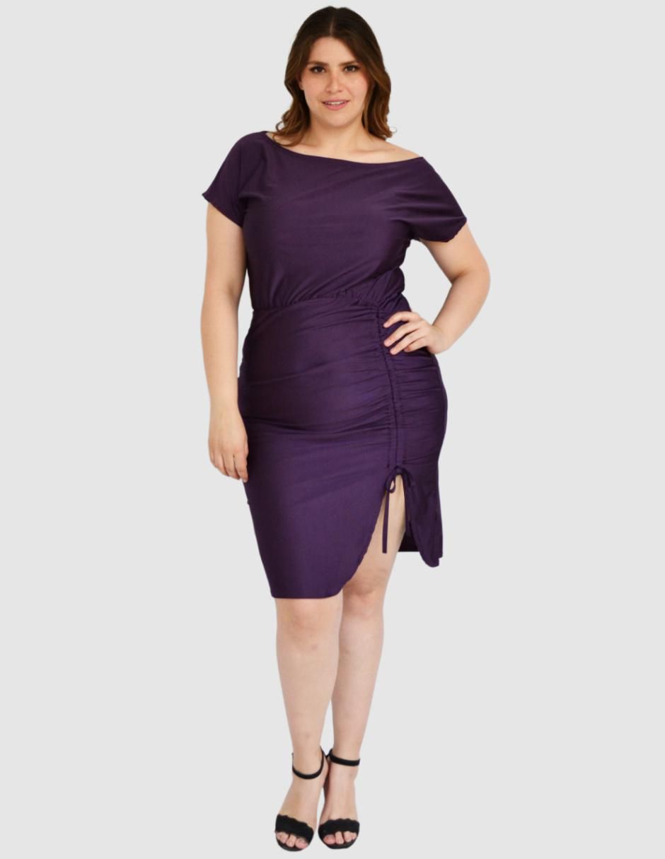 Vestido arriba rodilla de fiesta escote Medio