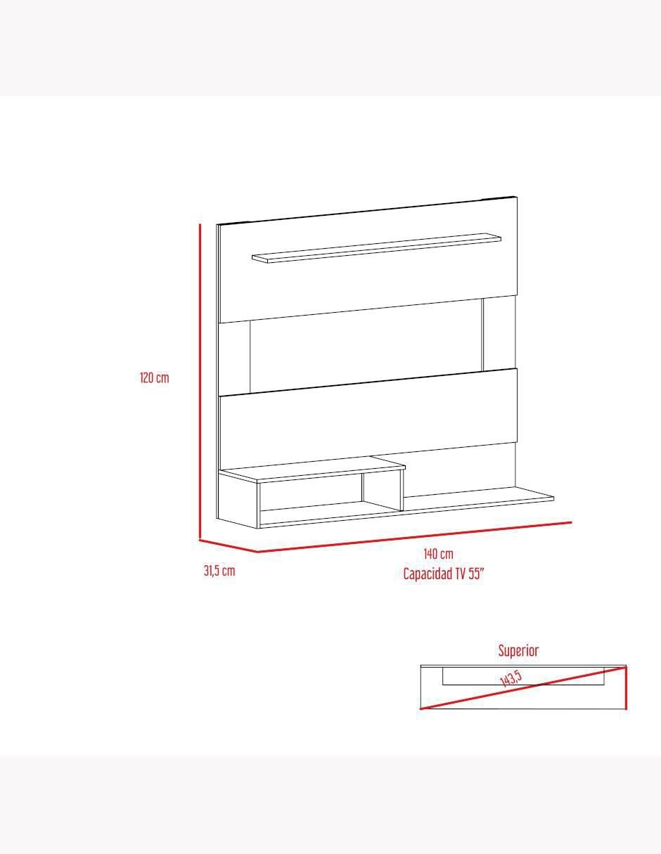 Mueble de TV armable Beijing de melamina 6