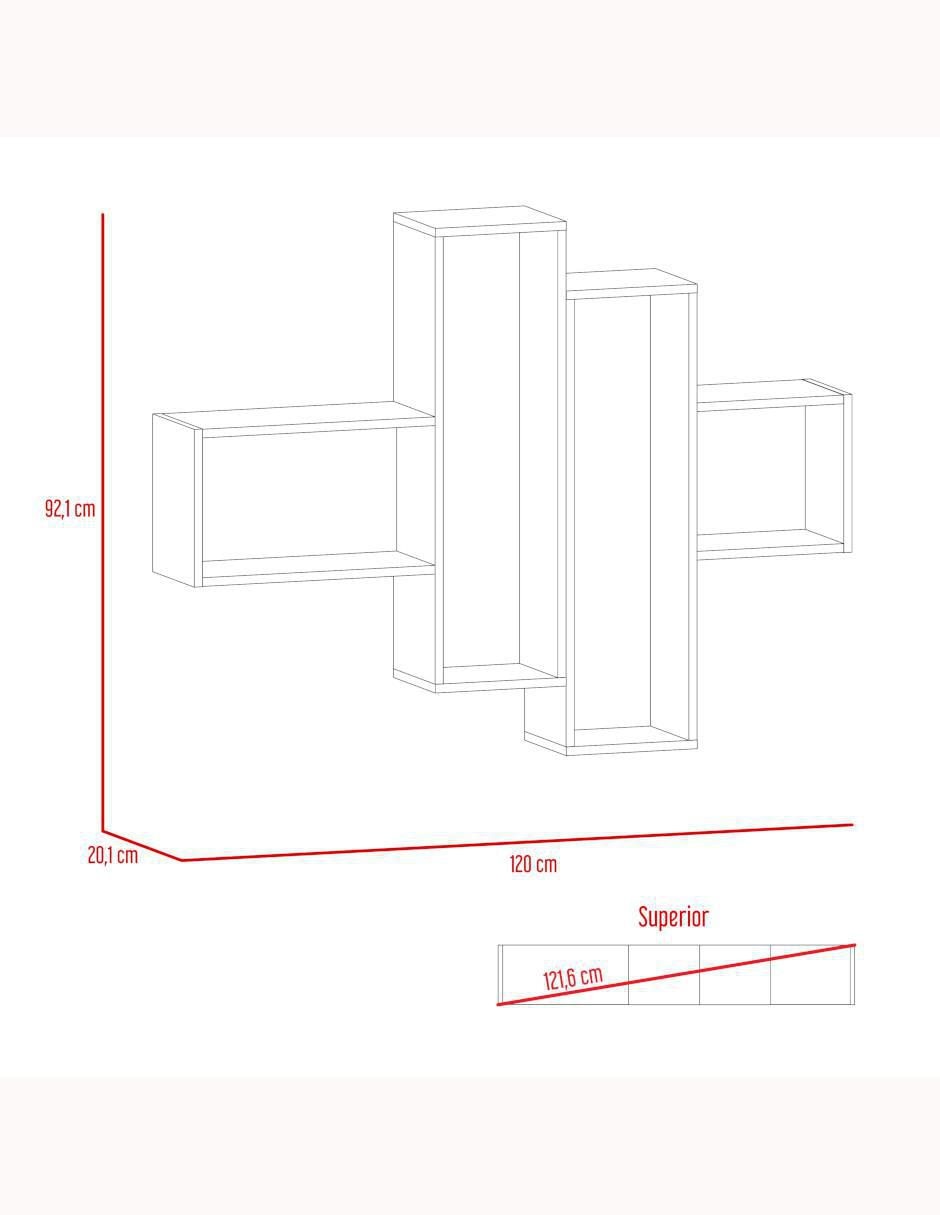 Repisa armable Wall de MDF 5