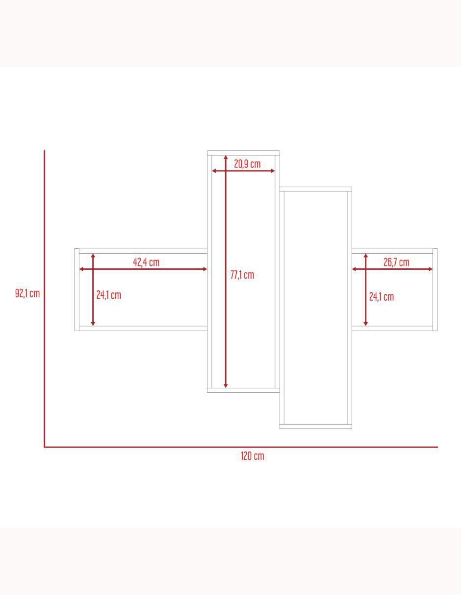 Repisa armable Wall de MDF 6