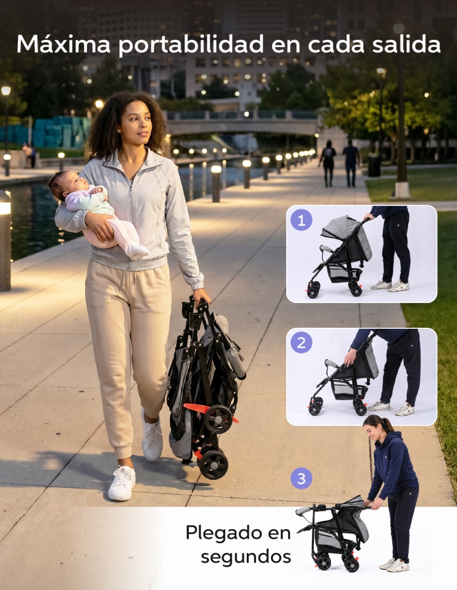 Carriola travel system baby plegable 12