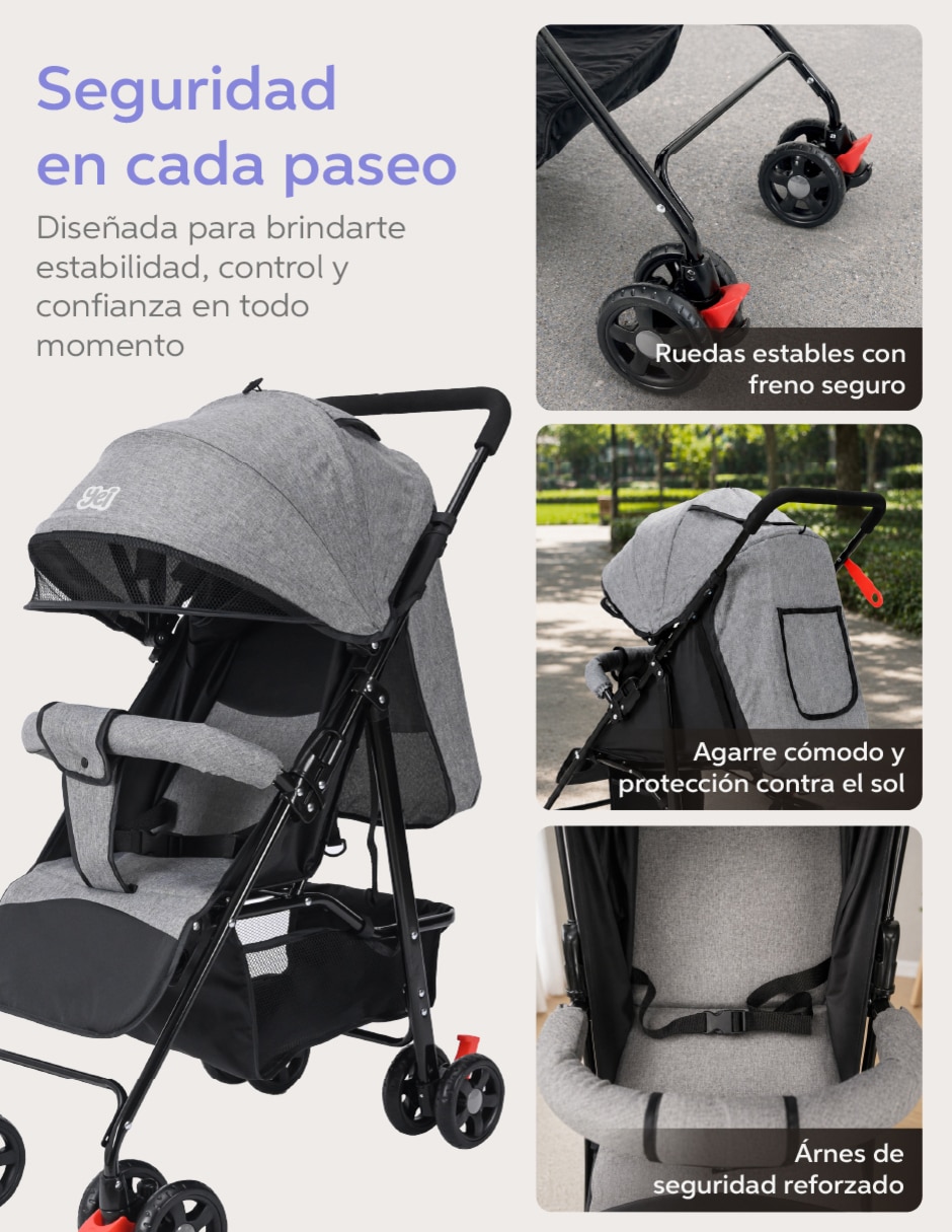 Carriola travel system baby plegable 5