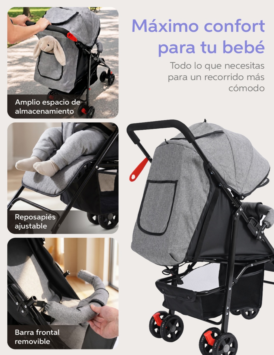 Carriola travel system baby plegable 6