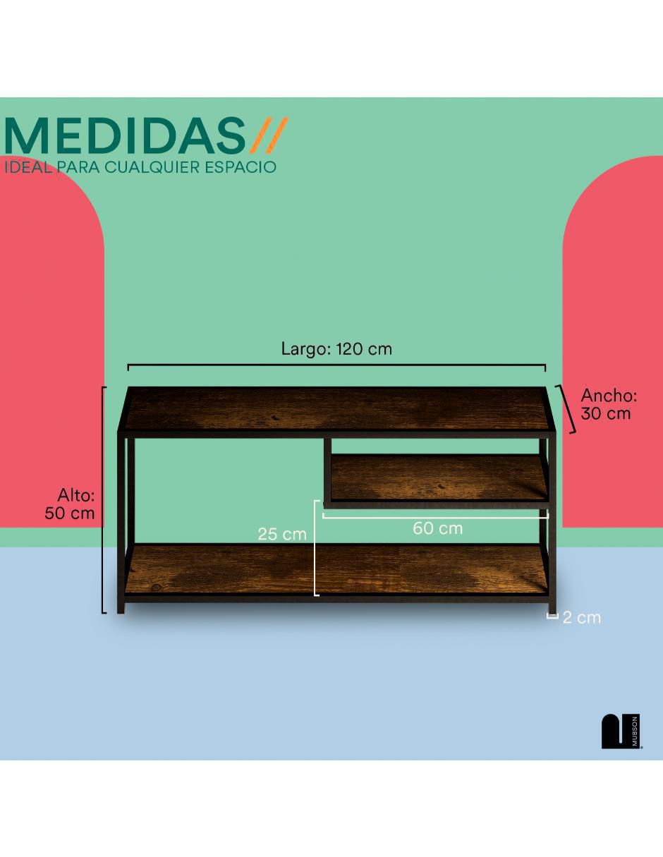 Mueble de TV armable Triple Repisa de MDF 7