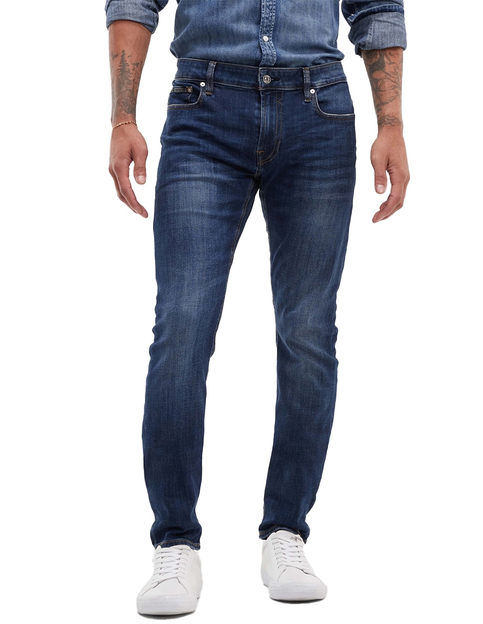 Jeans skinny deslavado para hombre