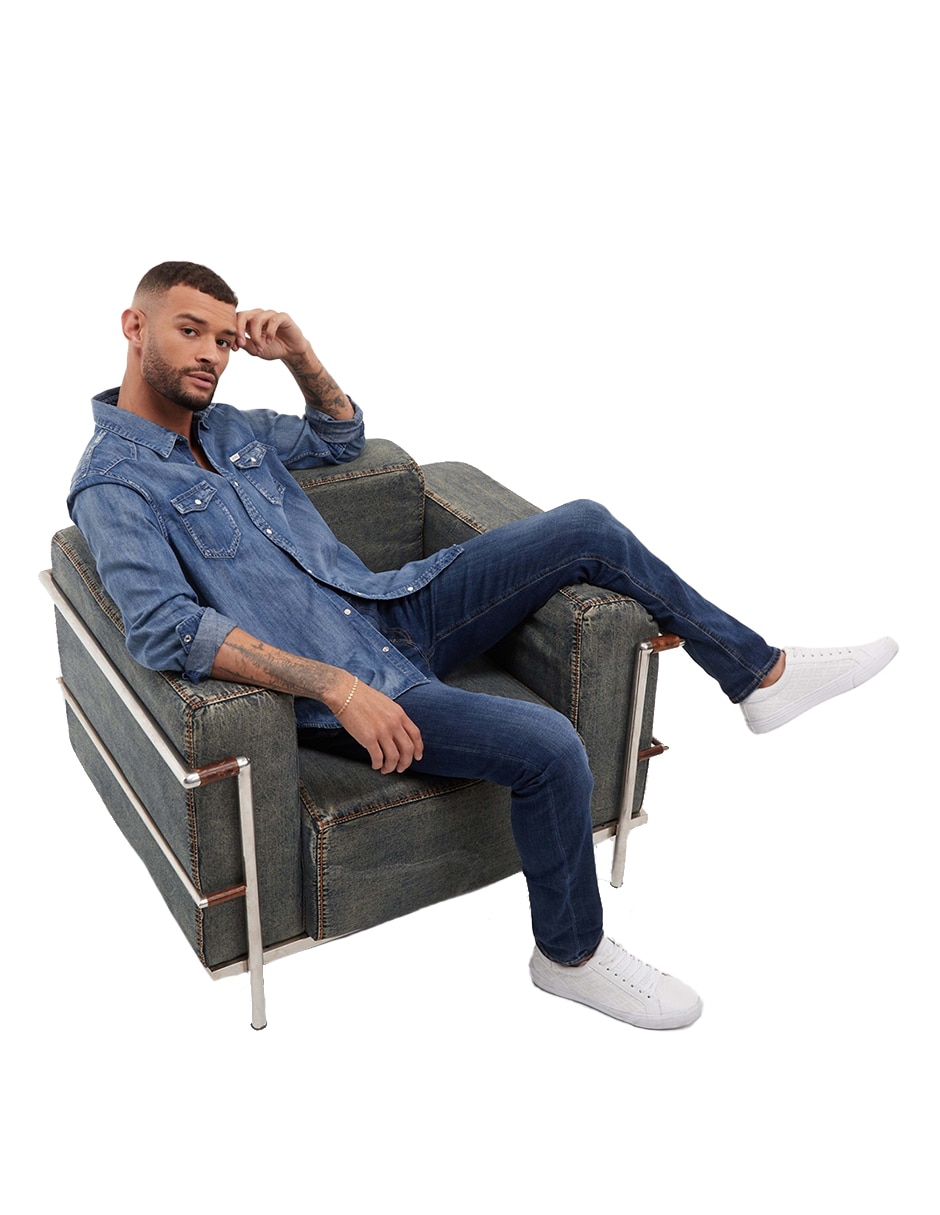 Jeans skinny GUESS deslavado para hombre