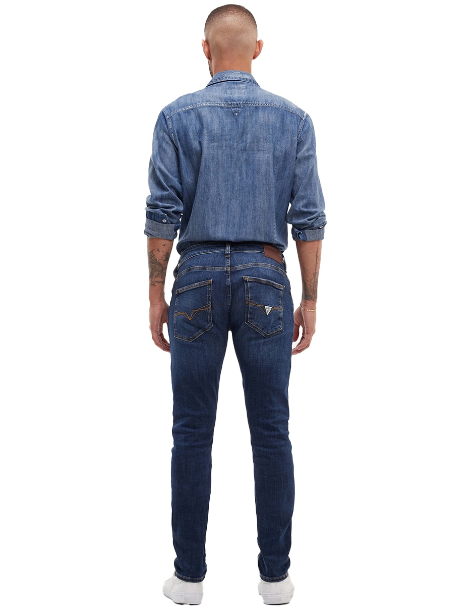 Jeans skinny GUESS deslavado para hombre