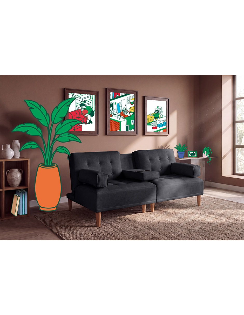 Sofá cama armable Queen memory foam de lino 6