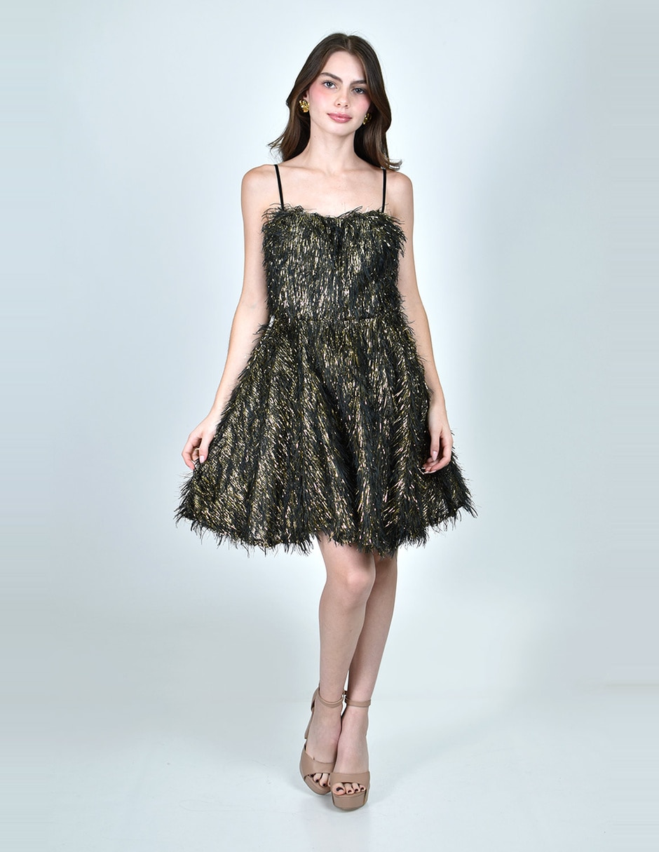 Vestido corto de fiesta roman fashion escote cuadrado