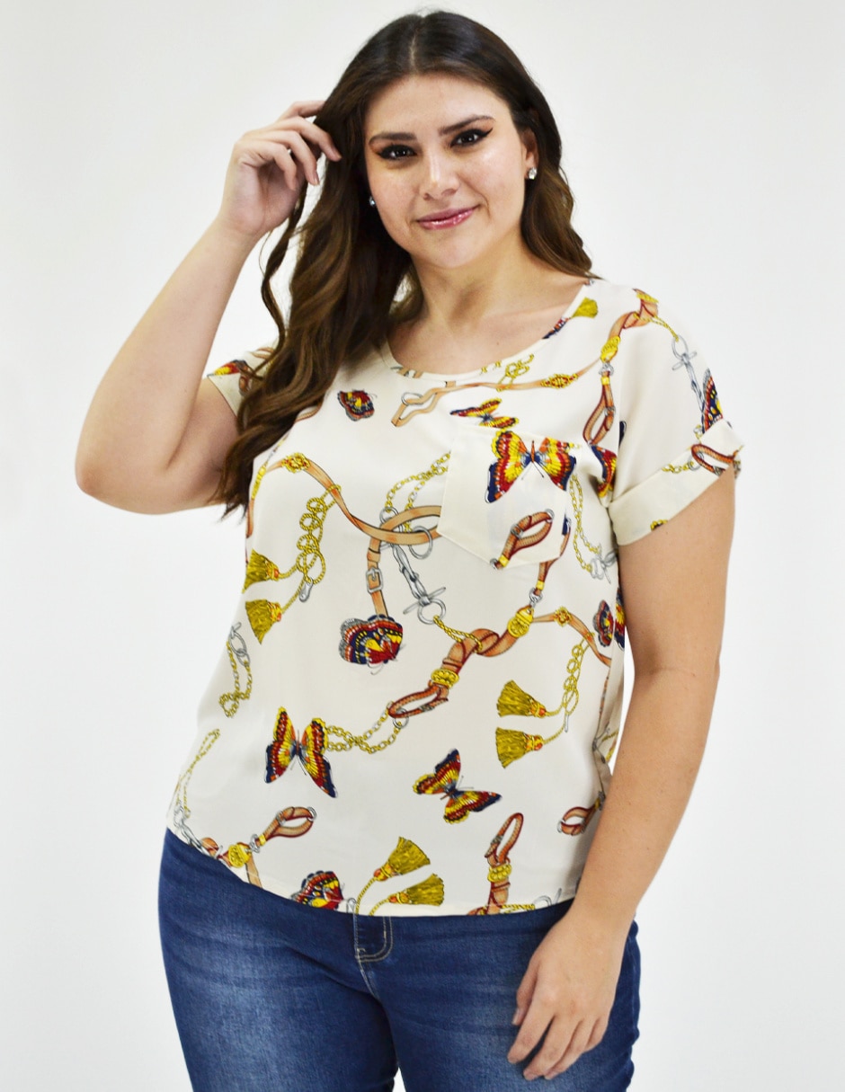 Blusa manga corta para mujer 8