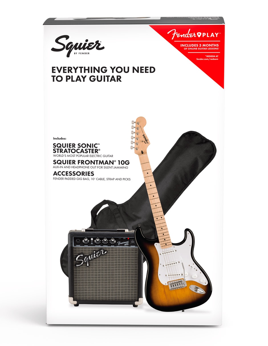 Guitarra eléctrica Squier Sonic Stratocaster Pack Sunburst 3