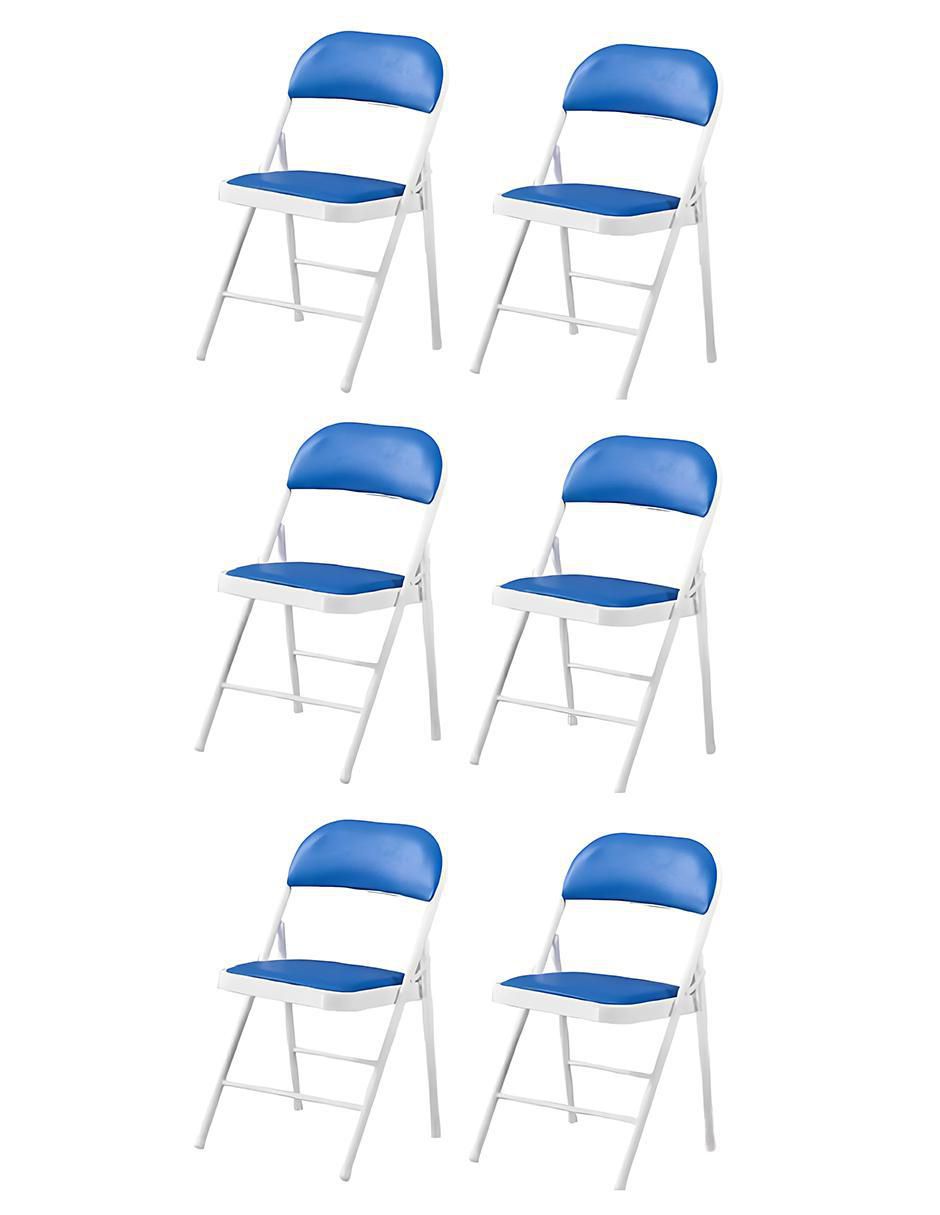 Set de sillas plegables 6 piezas de metal Set de sillas plegables 6 piezas de metal