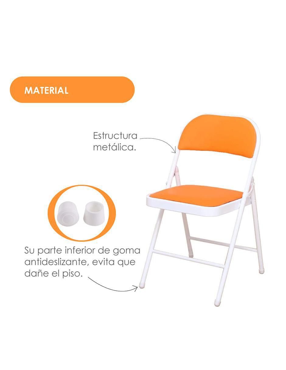 Set de sillas plegables 6 piezas de metal 7