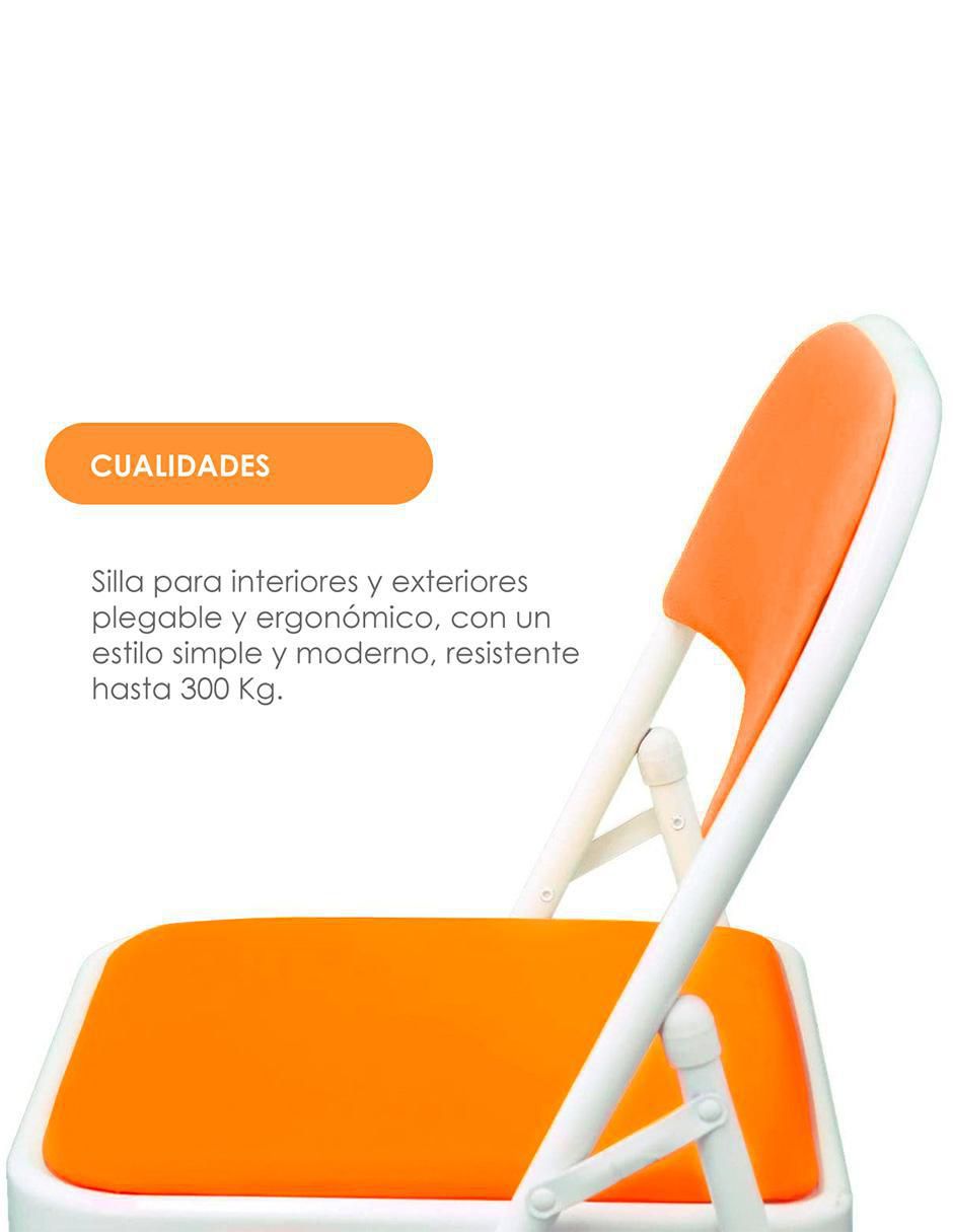 Set de sillas plegables 6 piezas de metal 3