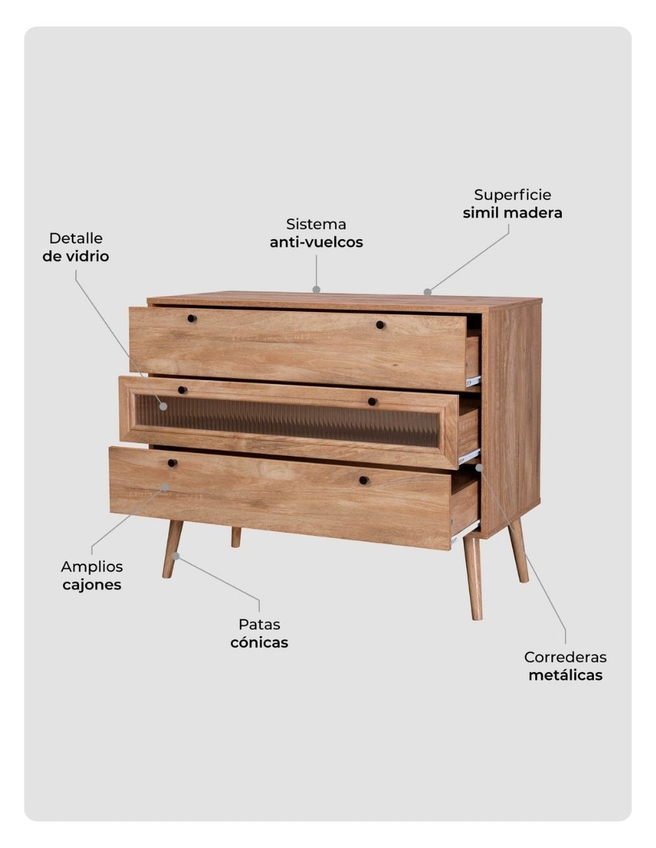 Cómoda glass de mdf 7