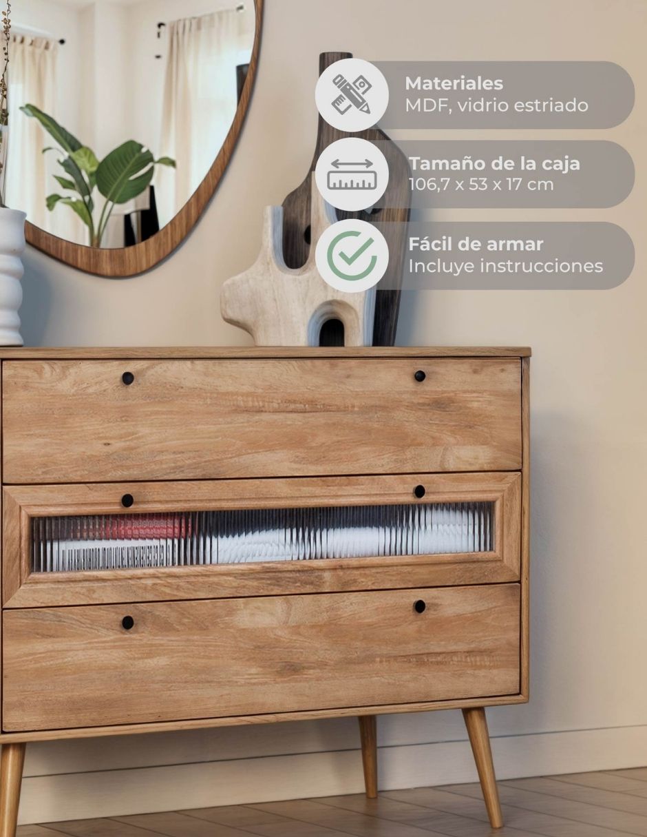 Cómoda glass de mdf 9