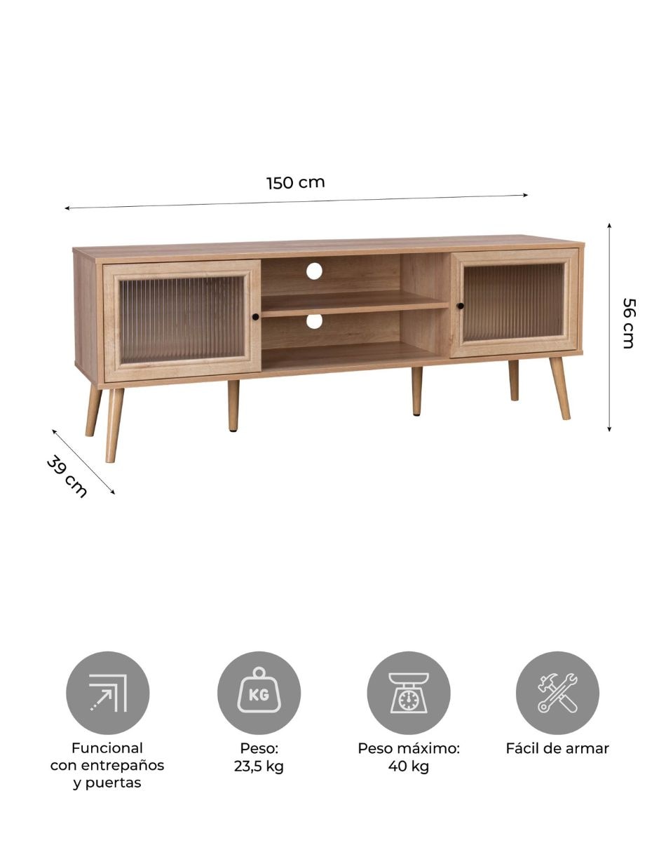 Mueble de TV armable Glass de MDF 10