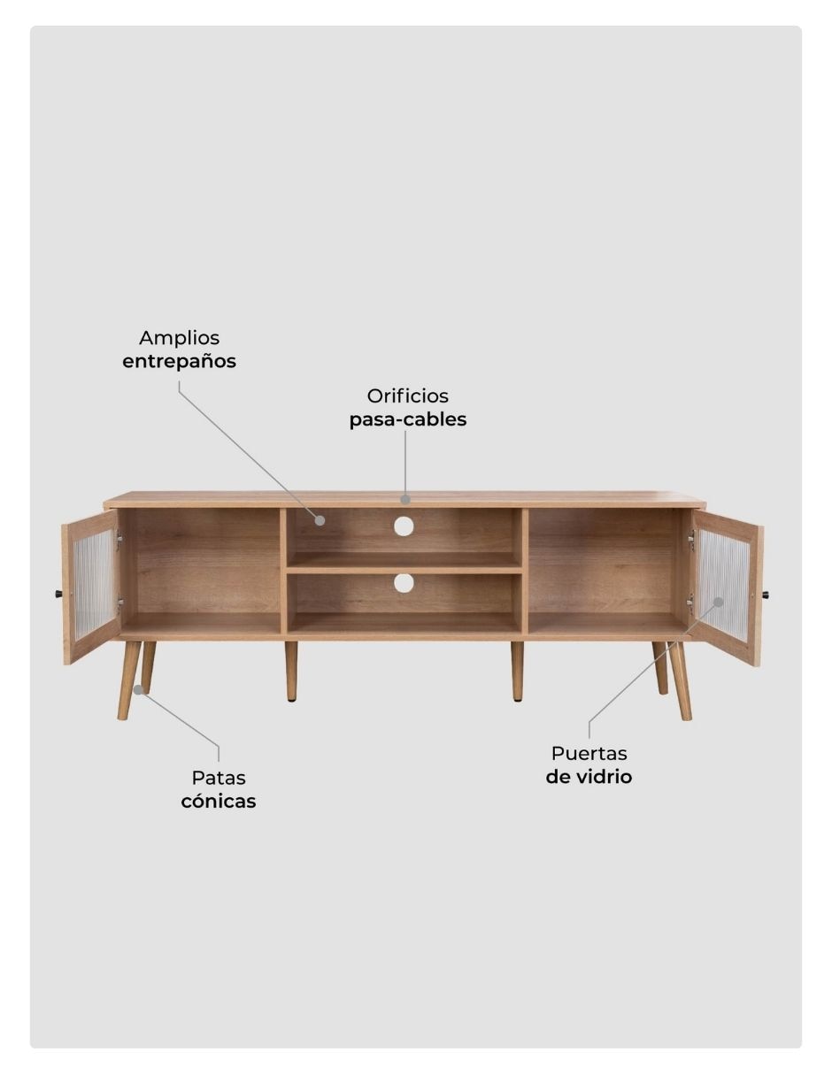 Mueble de TV armable Glass de MDF 6