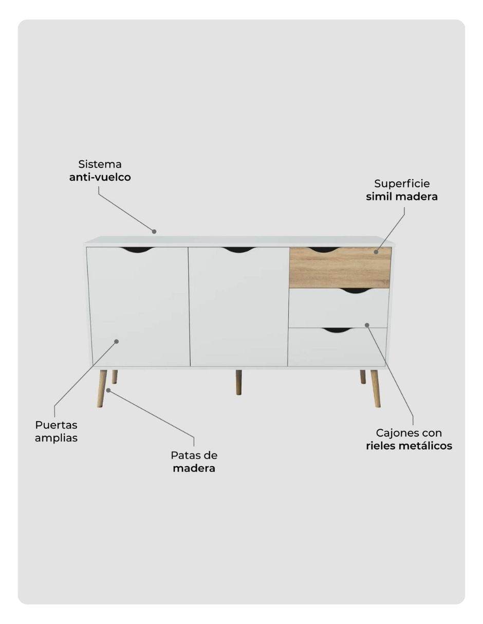 Credenza nórdica de aglomerado