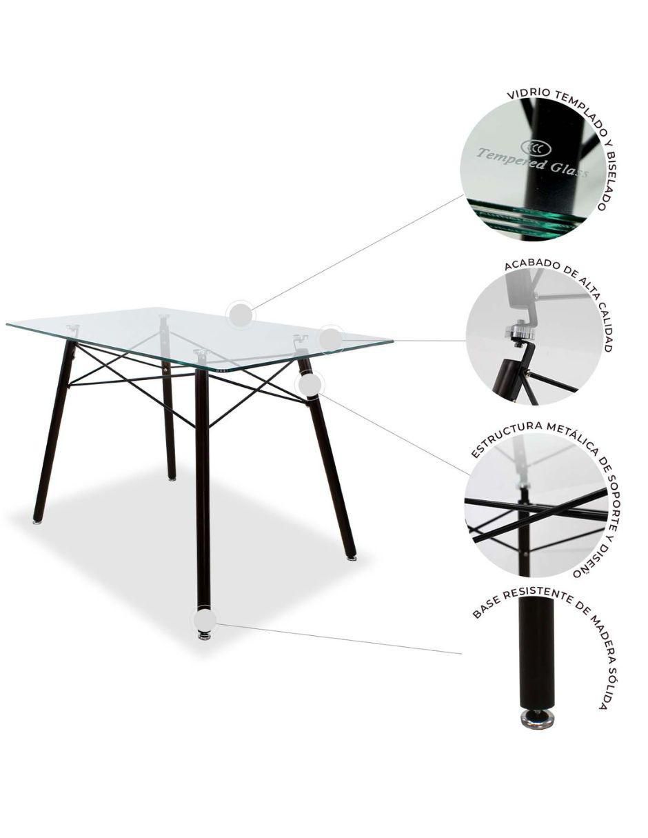 Comedor Oslo para 4 personas de cristal 5