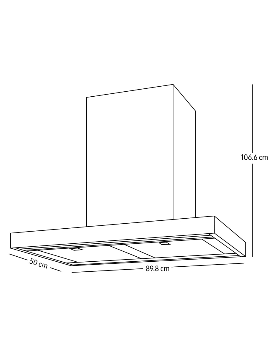Campana de pared NK36CB665W12AX de acero inoxidable 8