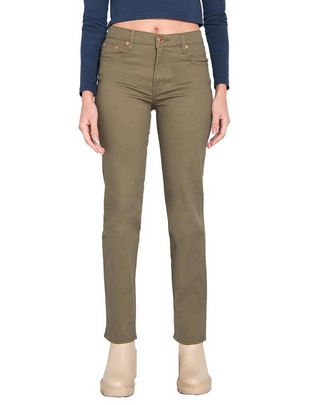 Jeans straight corte cintura alta para mujer
