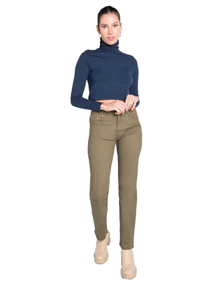 Jeans straight corte cintura alta para mujer 4