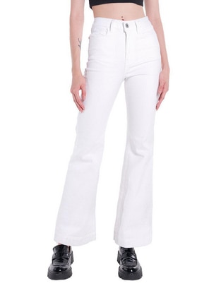 Jeans campana ruby blanco para mujer