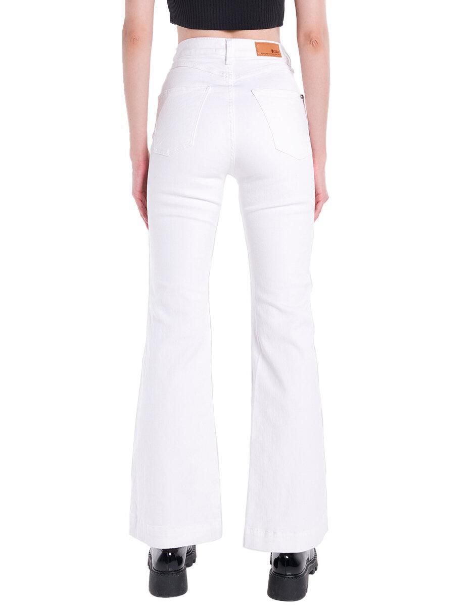 Jeans campana ruby blanco para mujer 4