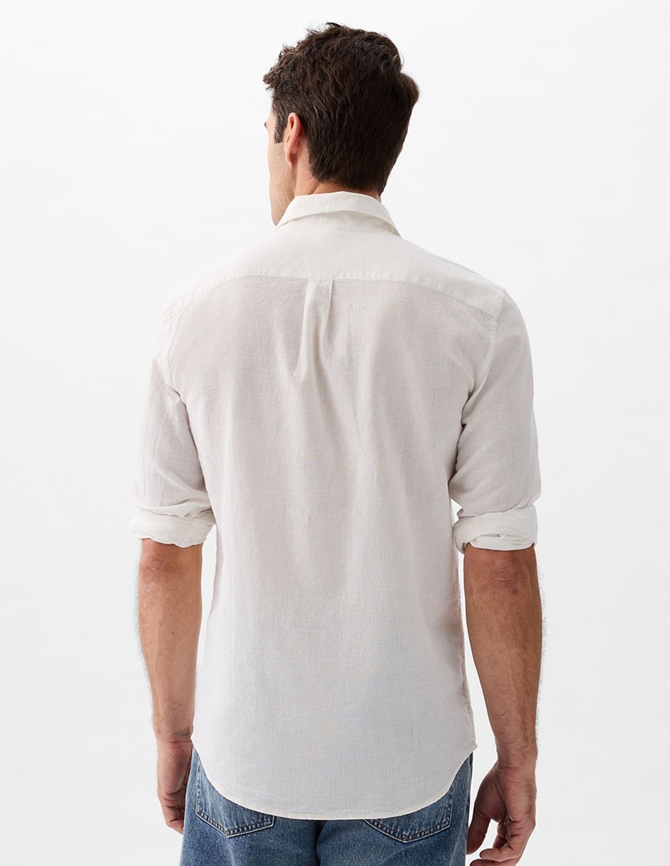 Camisa casual de algodón manga larga para hombre 4