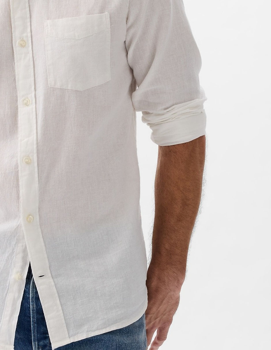 Camisa casual de algodón manga larga para hombre 5