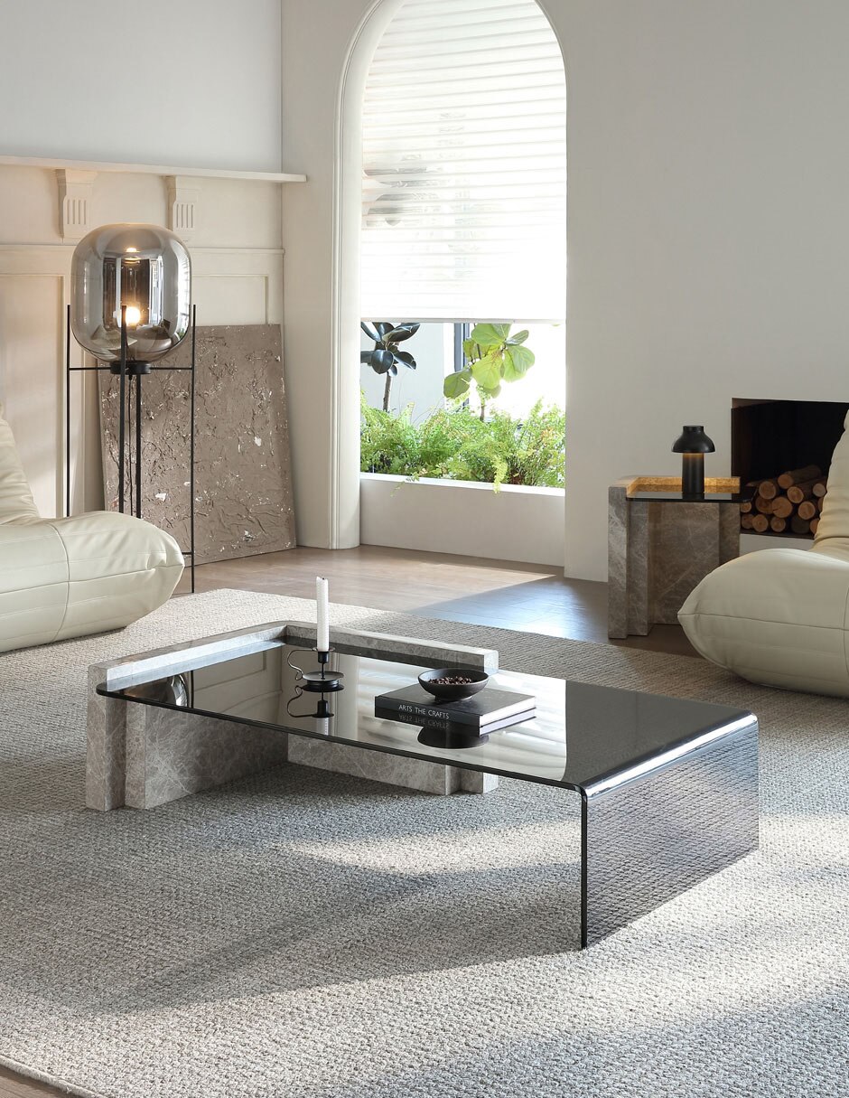 Mesa de centro rode de mármol 6