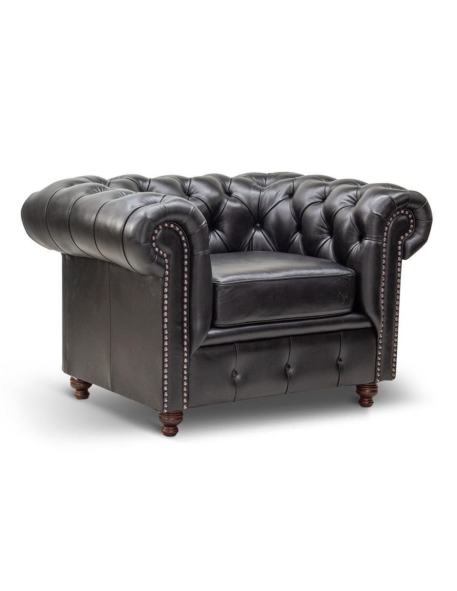 Sillón Chesterfield de piel
