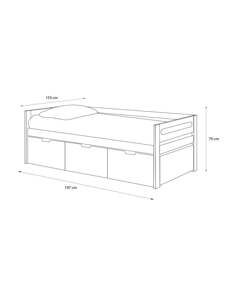 Cama Keisly de MDF individual 6