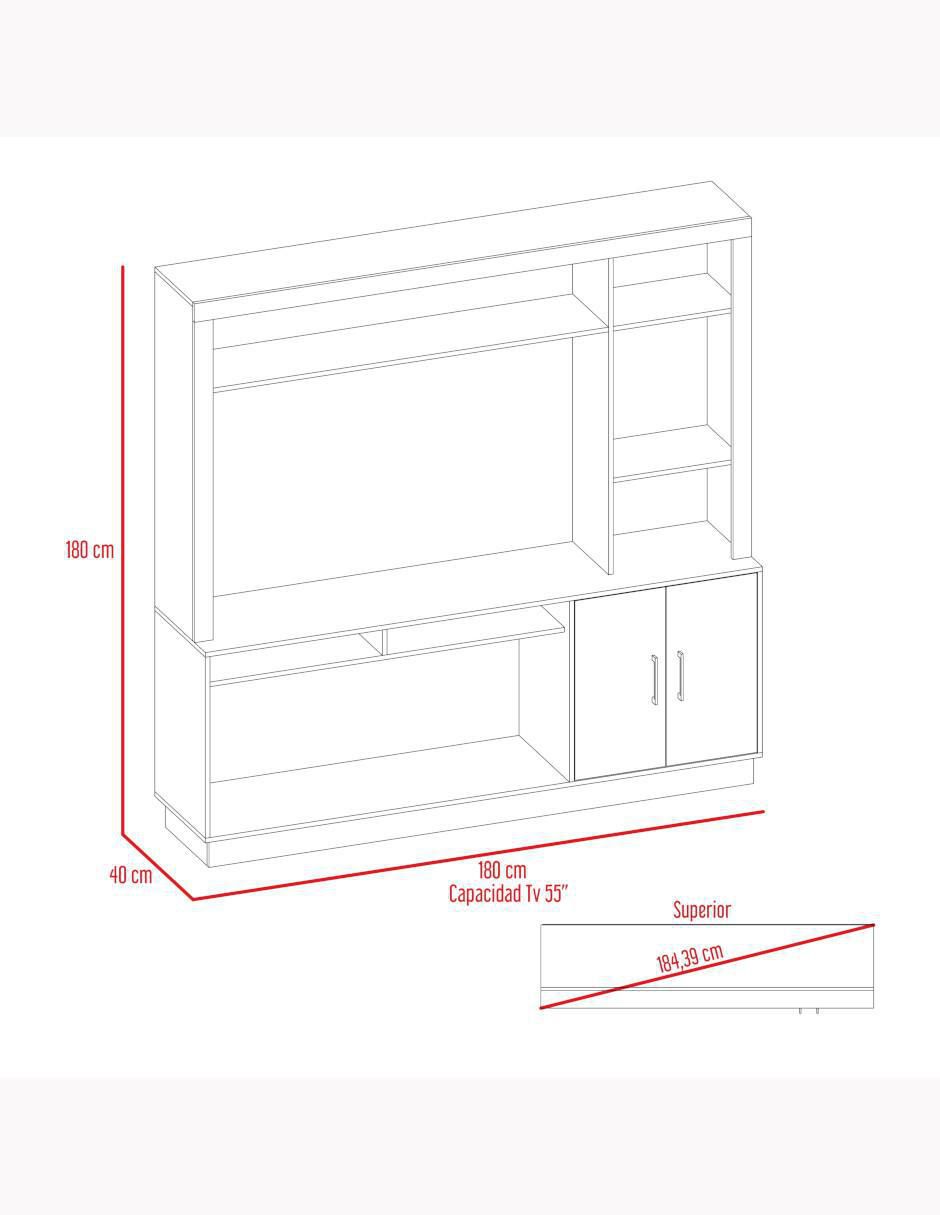 Mueble de TV armable Cantabria de melamina 7