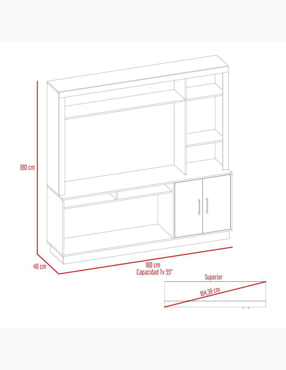 Mueble de TV armable Cantabria de melamina 6