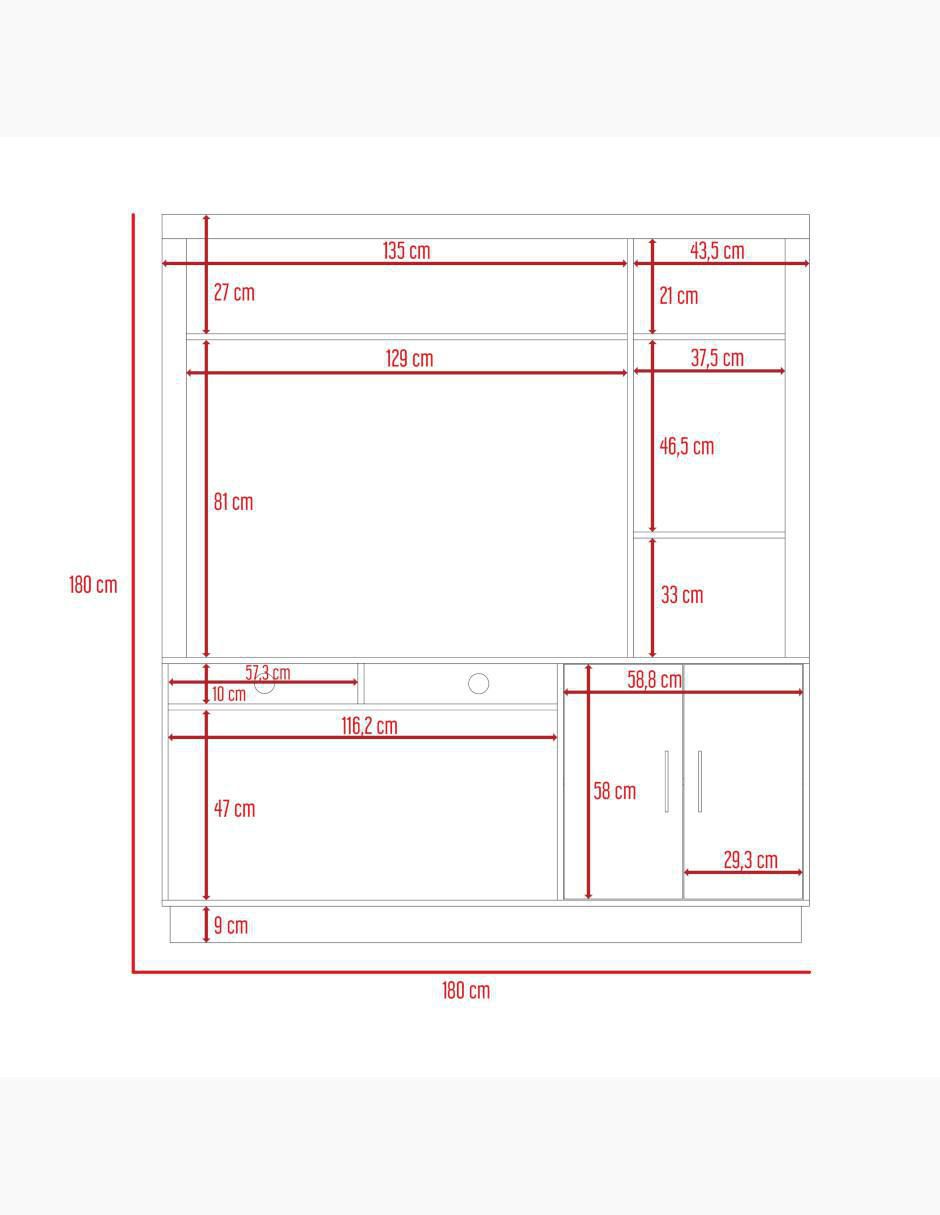 Mueble de TV armable Cantabria de melamina 7