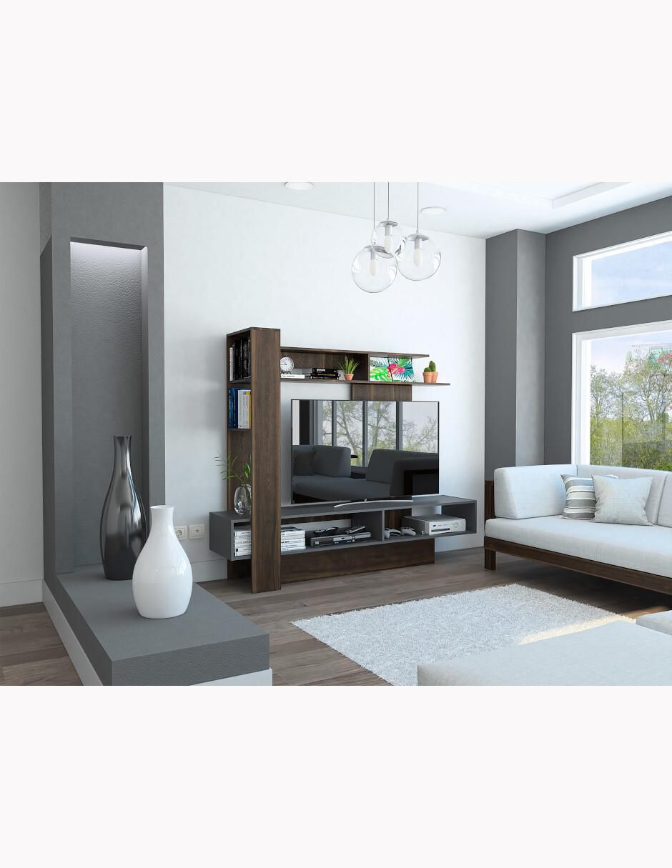 Mueble de TV armable Flamenco de melamina 6