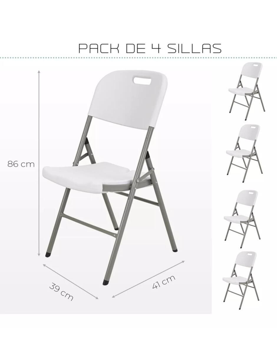 Juego de sillas 4 piezas de plástico 7