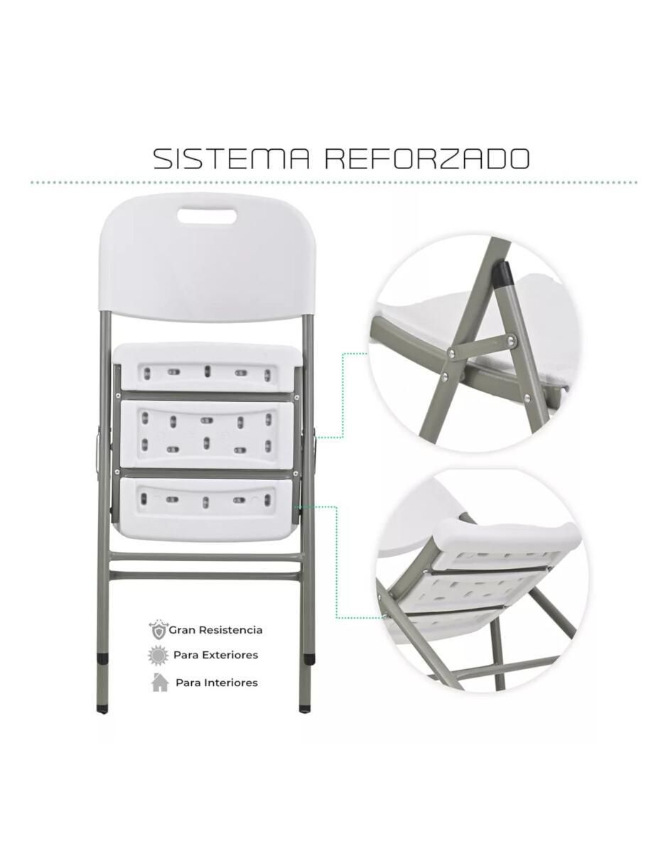 Juego de sillas 4 piezas de plástico 5