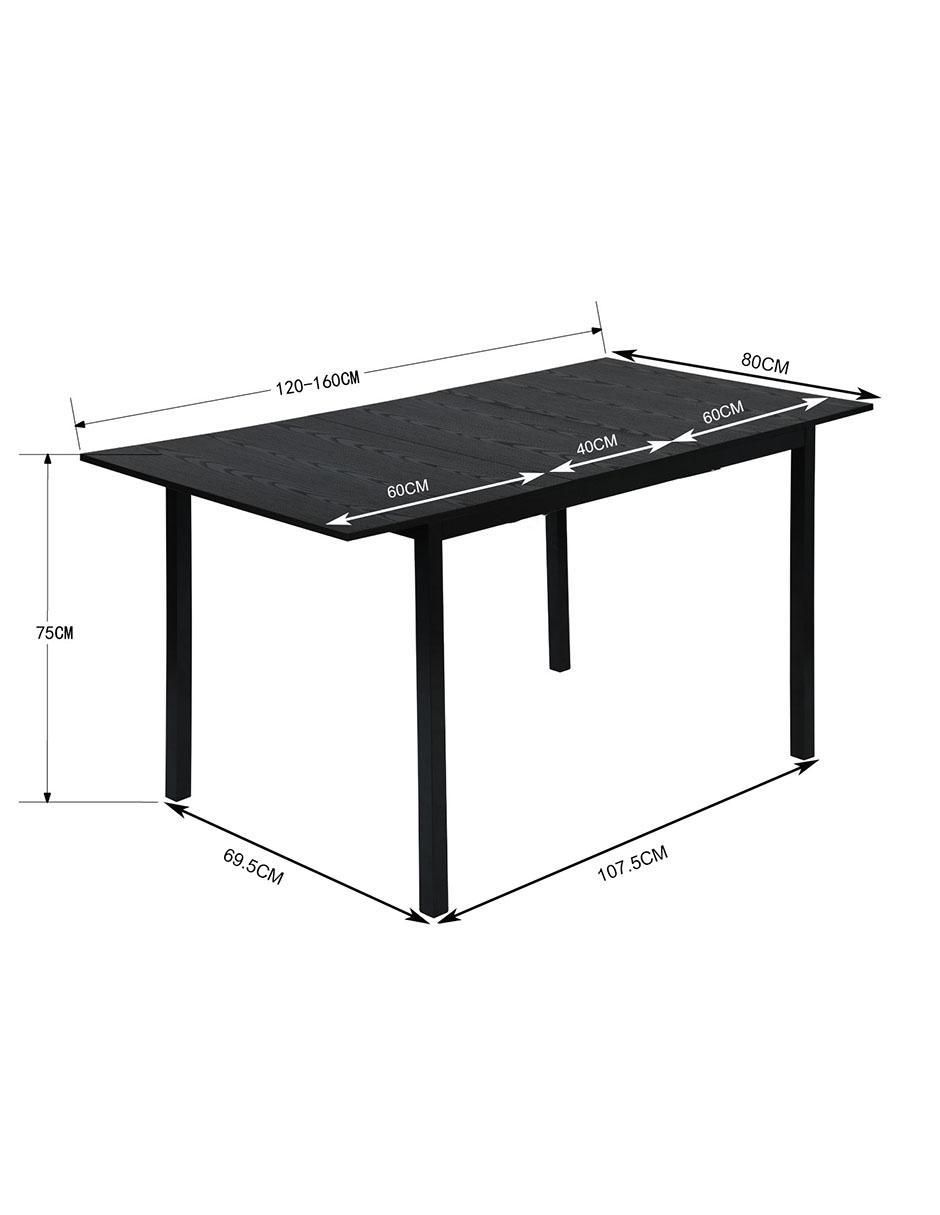 Mesa extensible armable Bari Black Dd 9