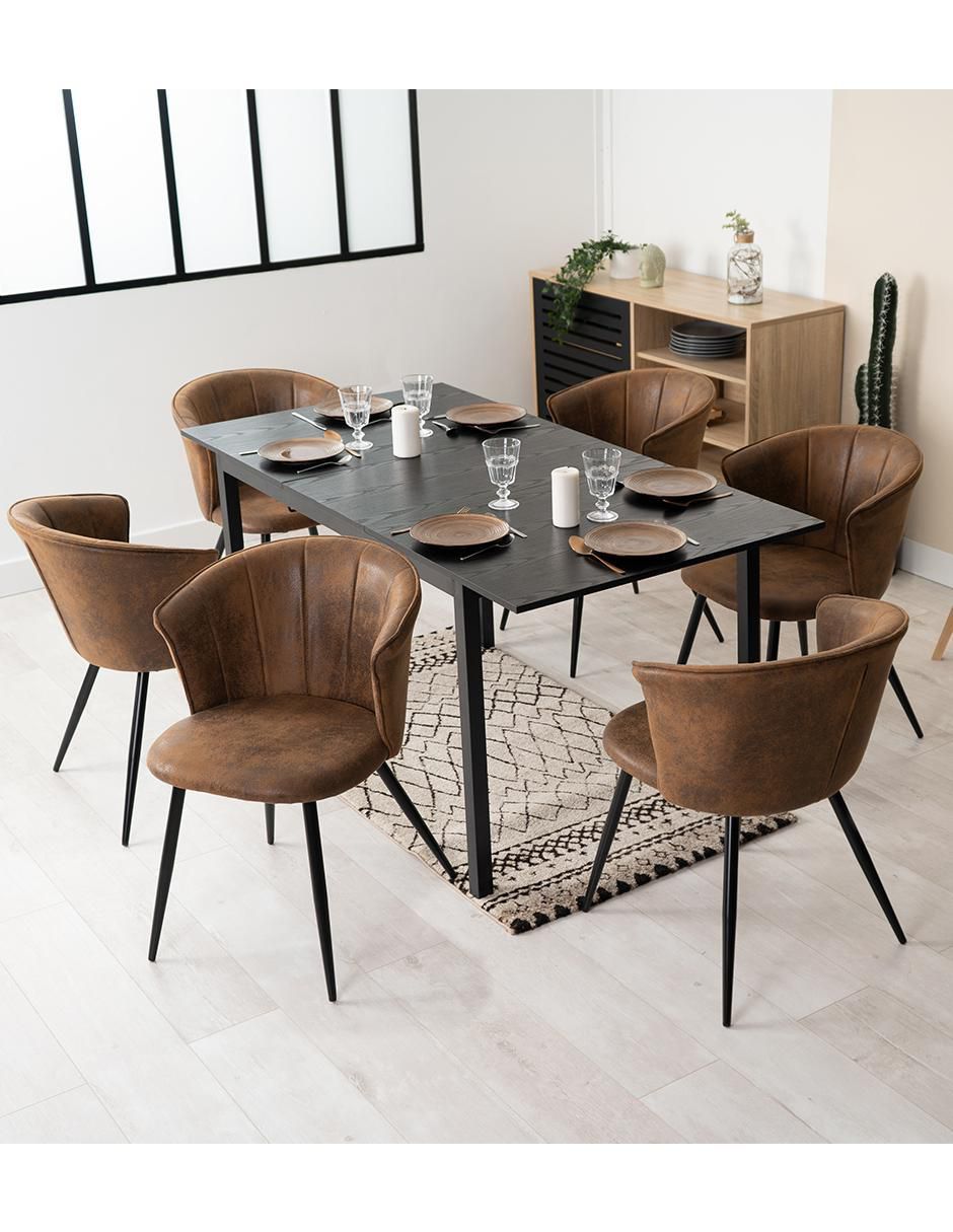 Mesa extensible armable Bari Black Dd 7