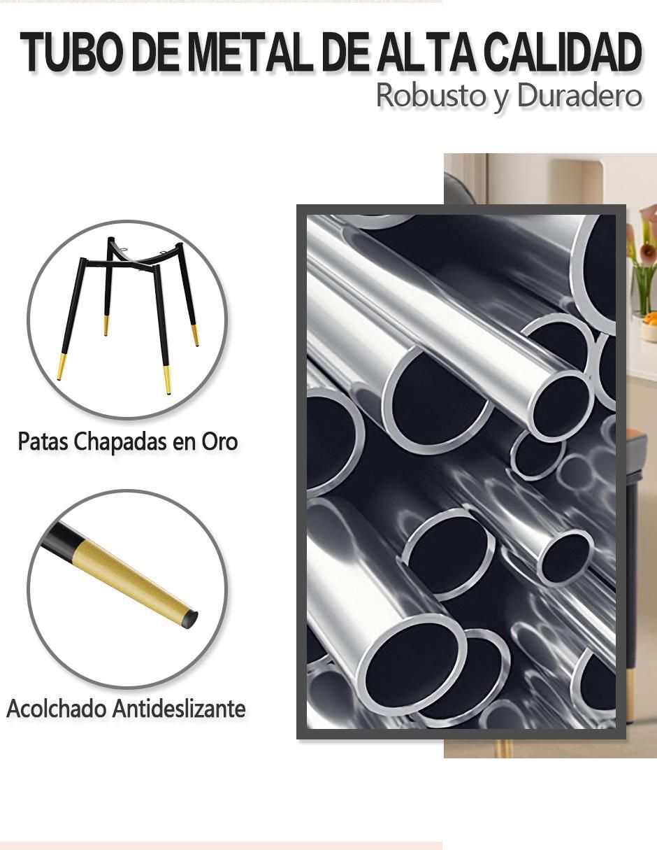 Juego de sillas 4 piezas Charlton Beige Gold 6