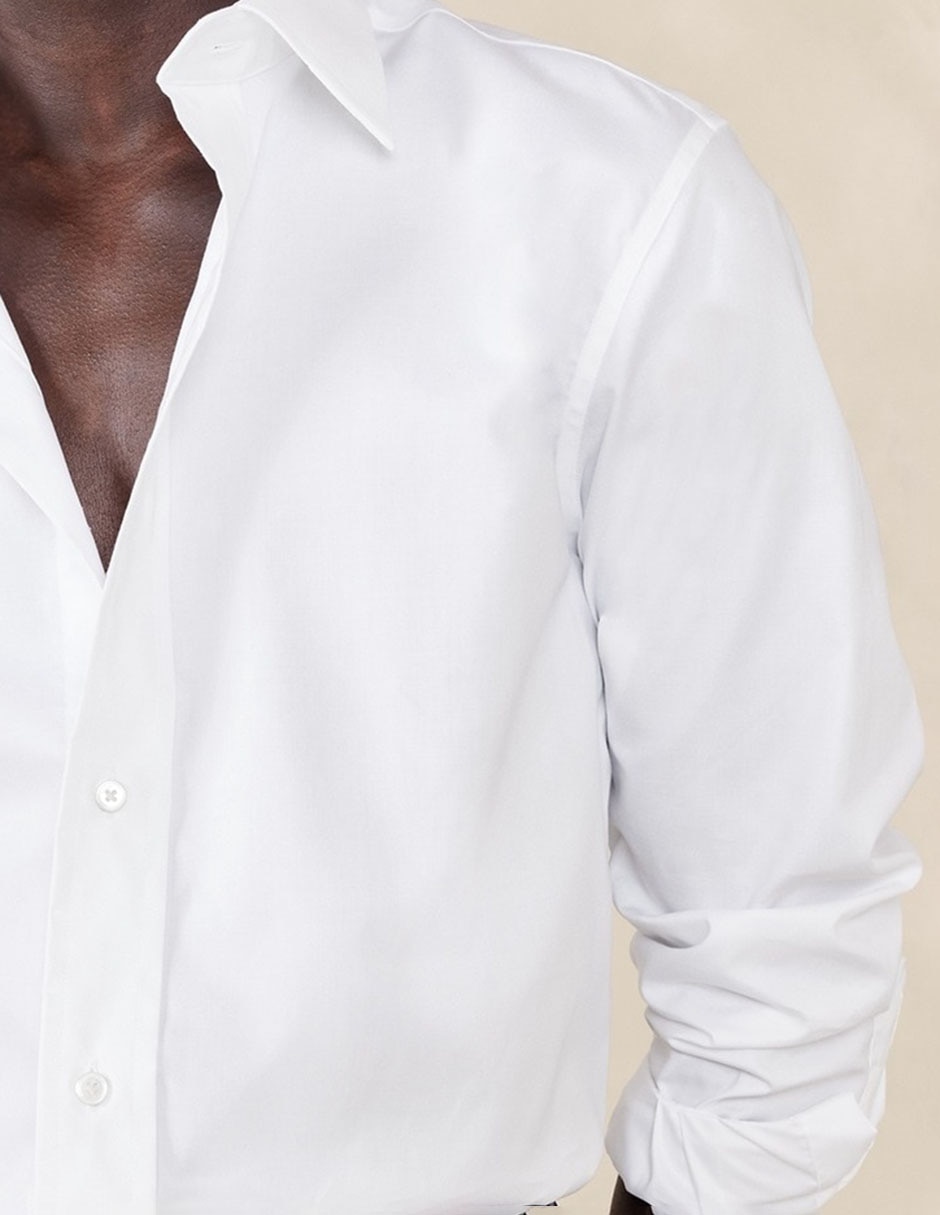 Camisa semiformal manga larga para hombre